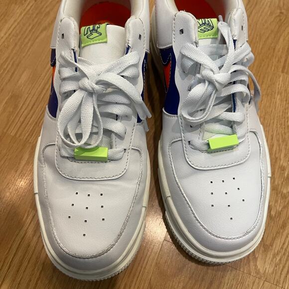 Nike Air Force 1 Women Pixel Summit White Concord Hyper Crimson Sneaker - Picture 9 of 9